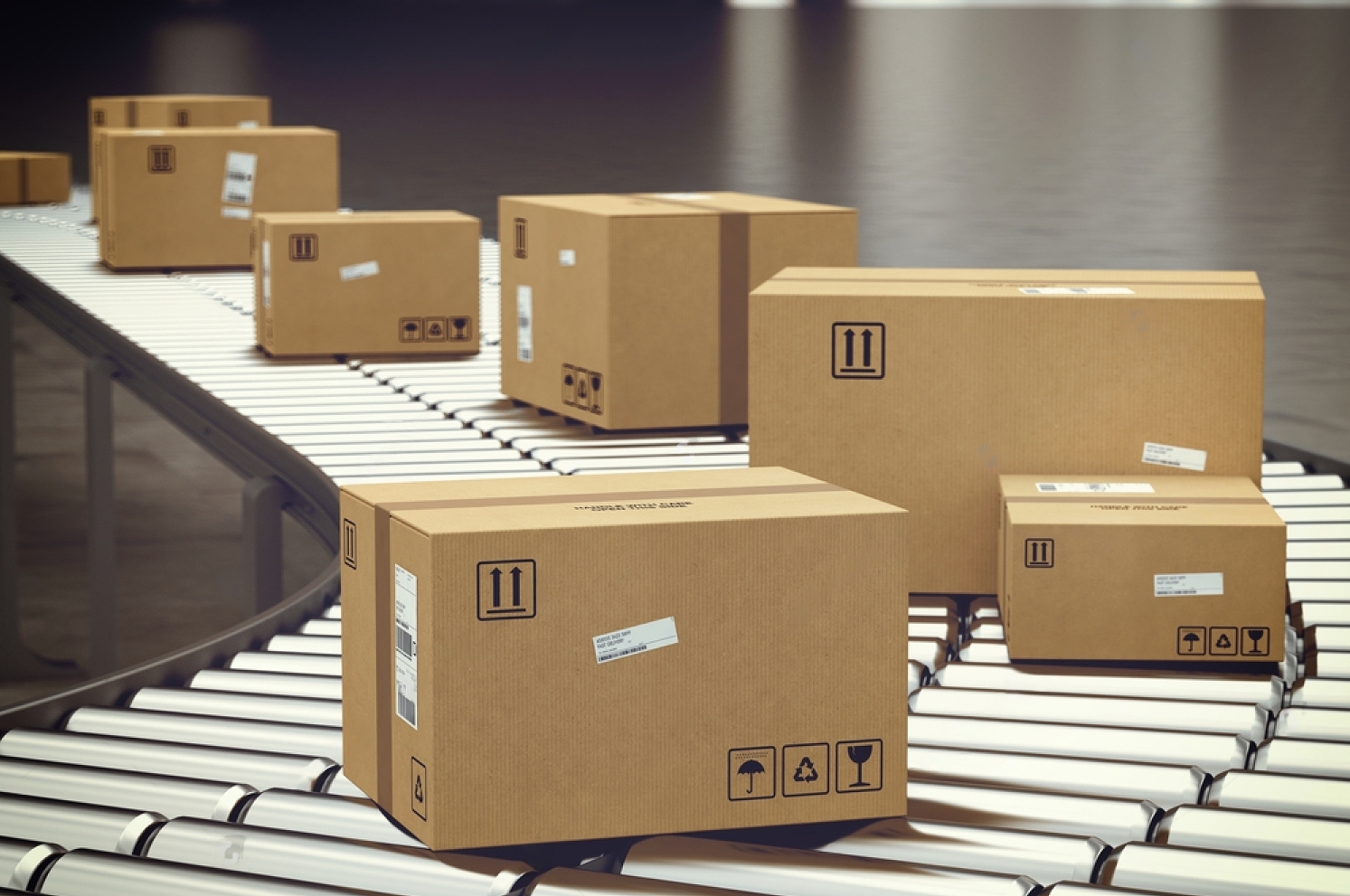 Cartons sur une chaîne de distribution B2C européenne