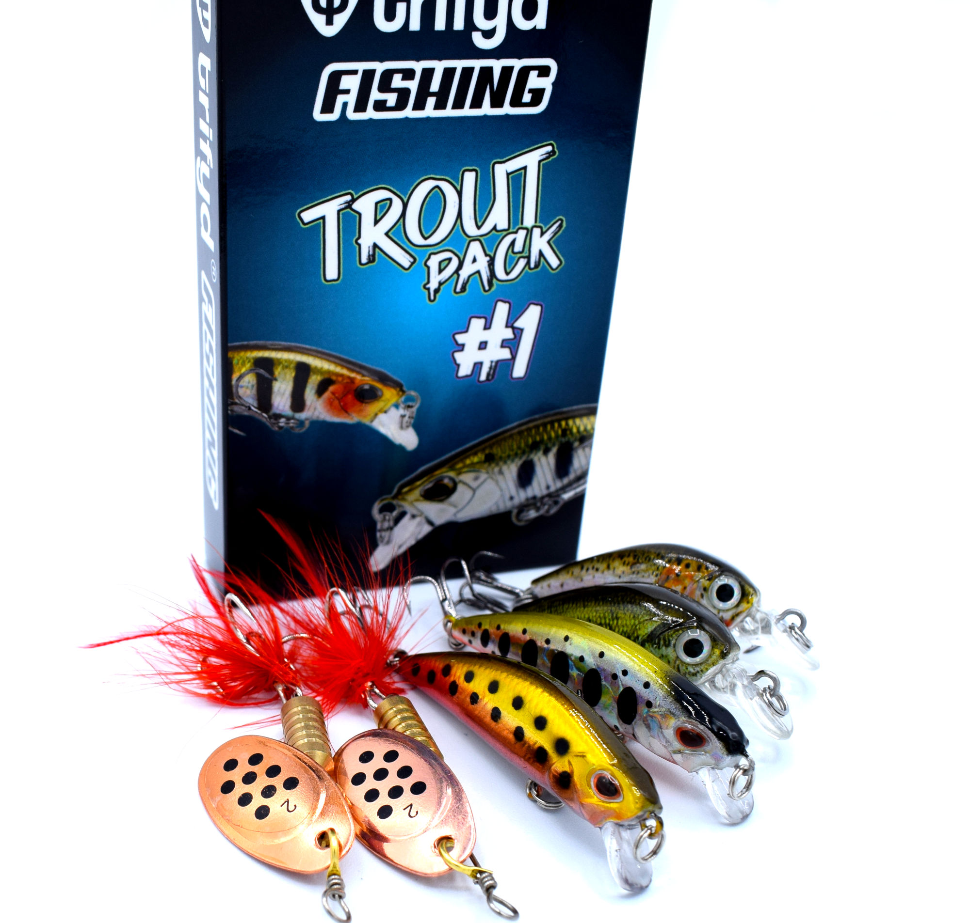 trifyd ® FISHING - Cuilleres tournantes truites et petits carnassiers 6,7  cm 7,3 g - le lot de 10 leurres de peche
